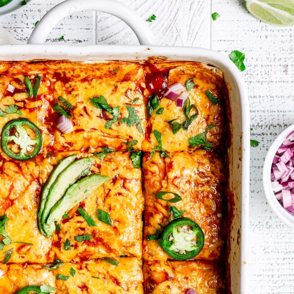 Vegetarian Enchilada Casserole Share the Spice Dinner