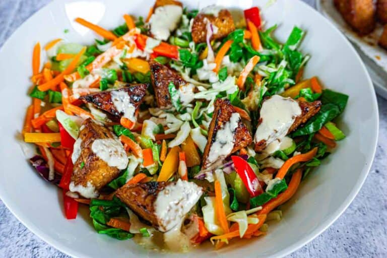 Tempeh Salad with Miso Ginger Sauce