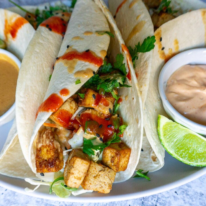 Vegan Tofu Tacos with Peanut Sauce Share the Spice